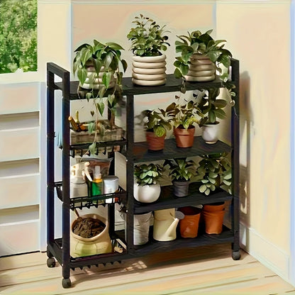 Heavy-Duty 4-Tier Freestanding Shelf with 3 Baskets