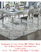 7pc Rect. Glass Dining Table Set w/ Silver Hue