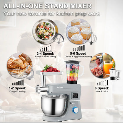 5IN1 Stand Mixer Multifunctional Electric Mixer with 6 Speeds