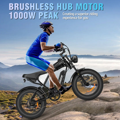 Q20 Lite Electric Bike1200W 48V 15Ah 20*4 Inch Fat Tire E bike Mechanical Disc Brakes Electric Bicycle MTB