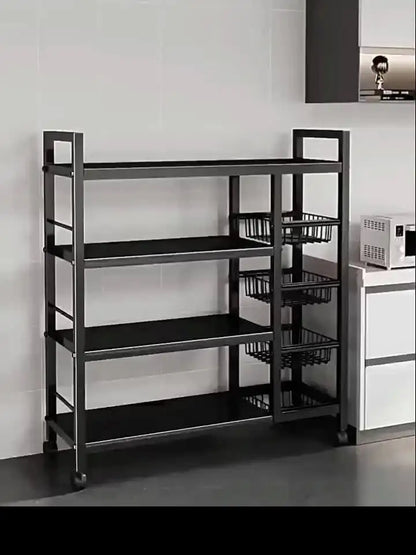 Heavy-Duty 4-Tier Freestanding Shelf with 3 Baskets