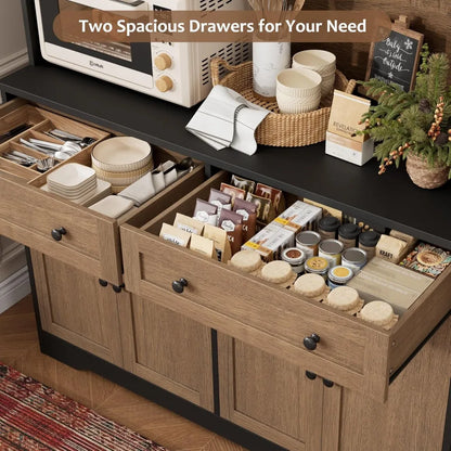 75.4" Tall Kitchen Pantry Cabinet with Charging Station