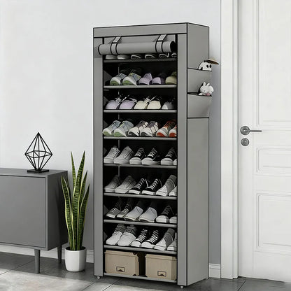5/8 layer shoe cabinet storage rack with fabric cover
