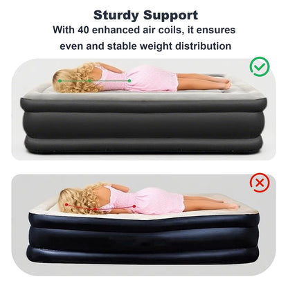 Inflatable Mattress Camping Home Built-In Pump