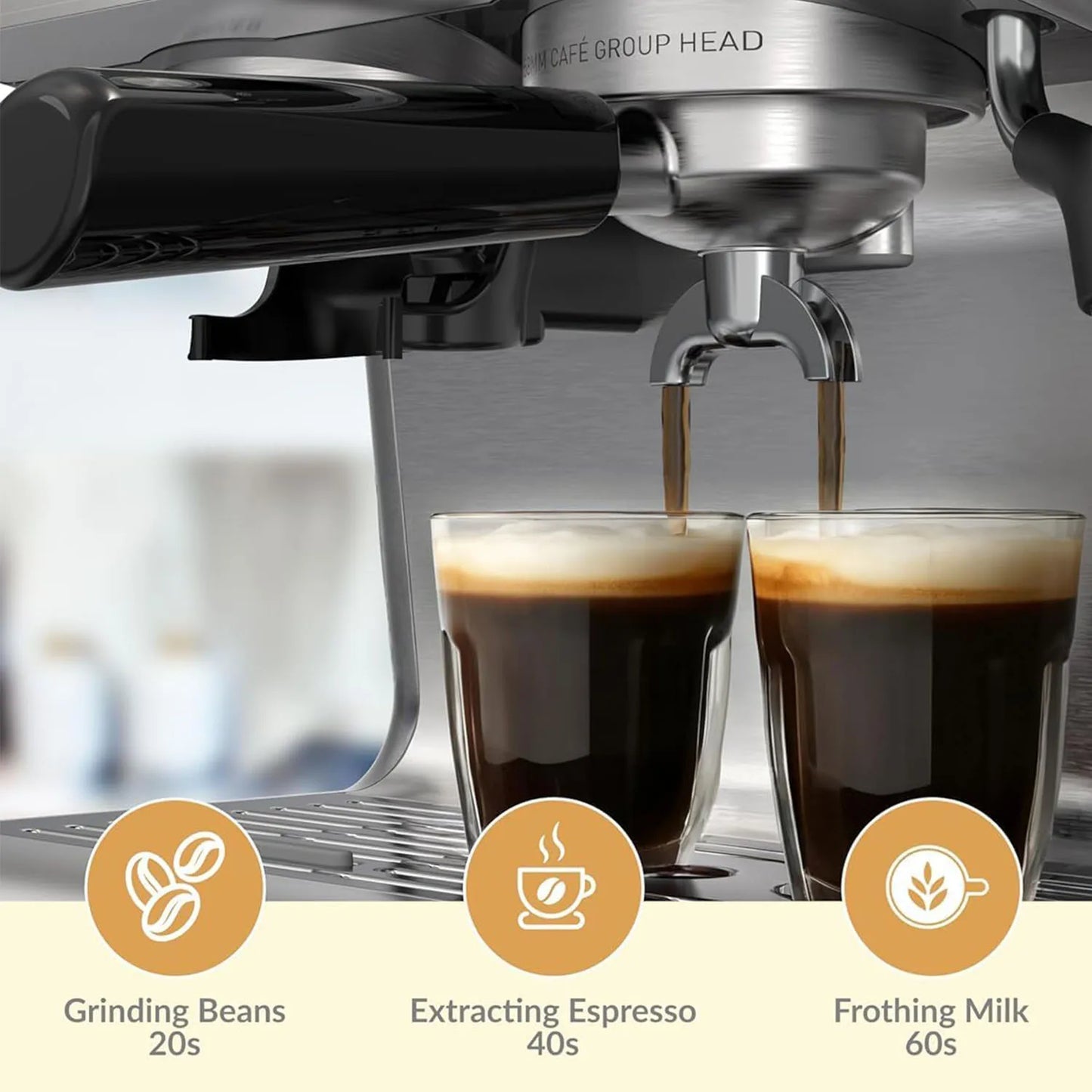20 Bar Espresso Coffee Machine with Grinder