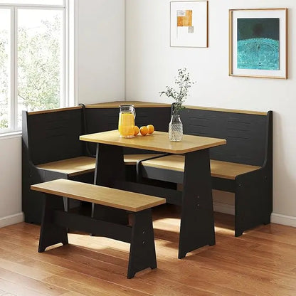 Breakfast Nook Corner Dining Table with Bench