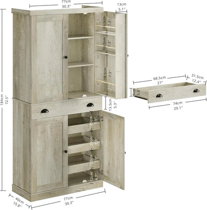72" Freestanding Cupboard with Drawer