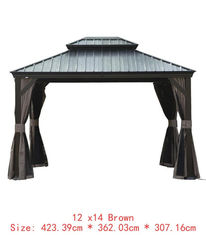 14x24 Hardtop Gazebo, Upgraded Metal Canopy with Drainage