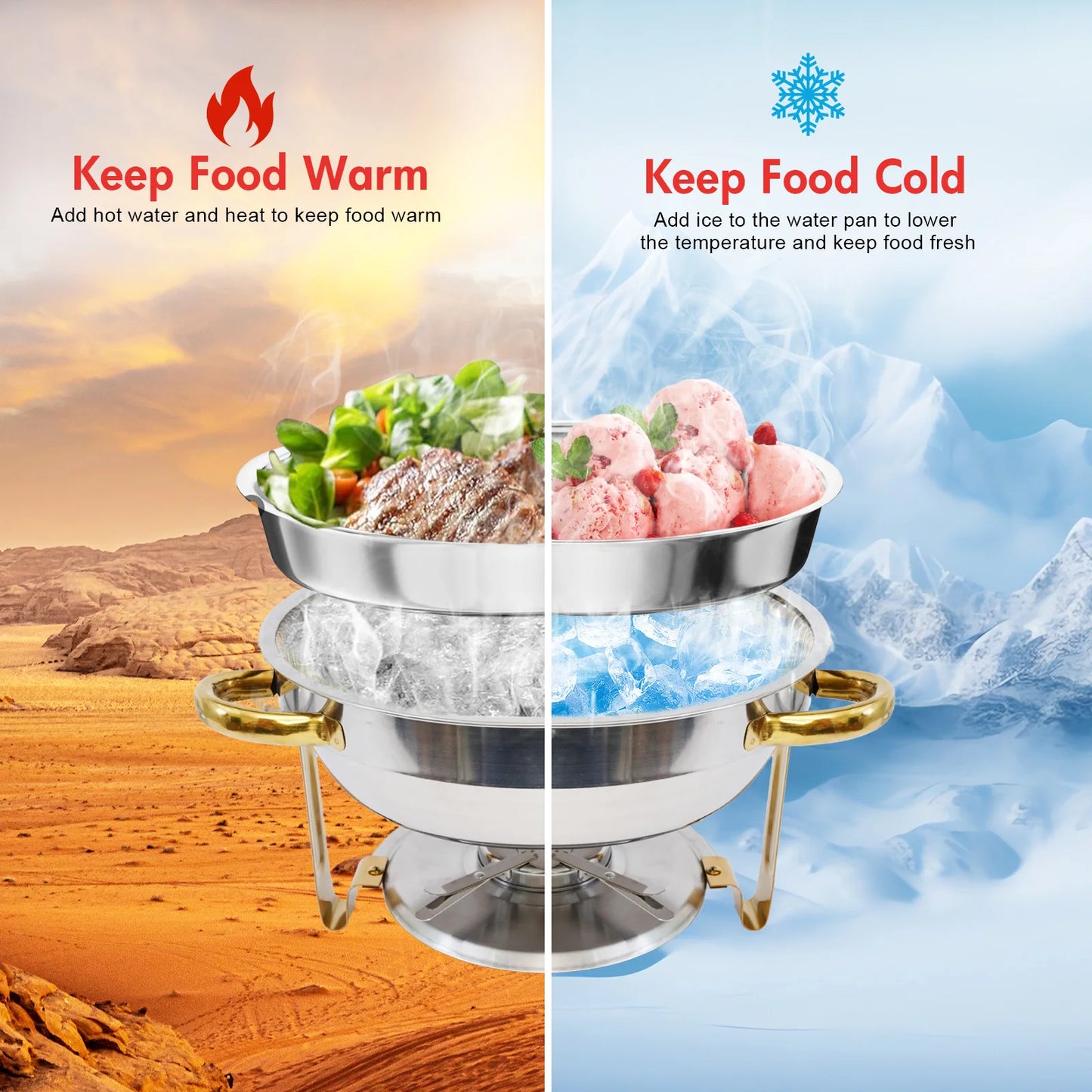 5QT Chafing Dish Buffet Set Stainless Steel