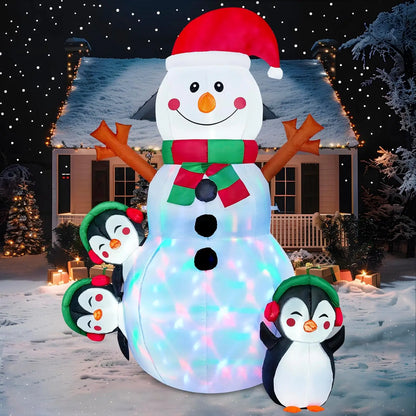 6 FT Christmas Snowman Inflatable Multicolor LEDs