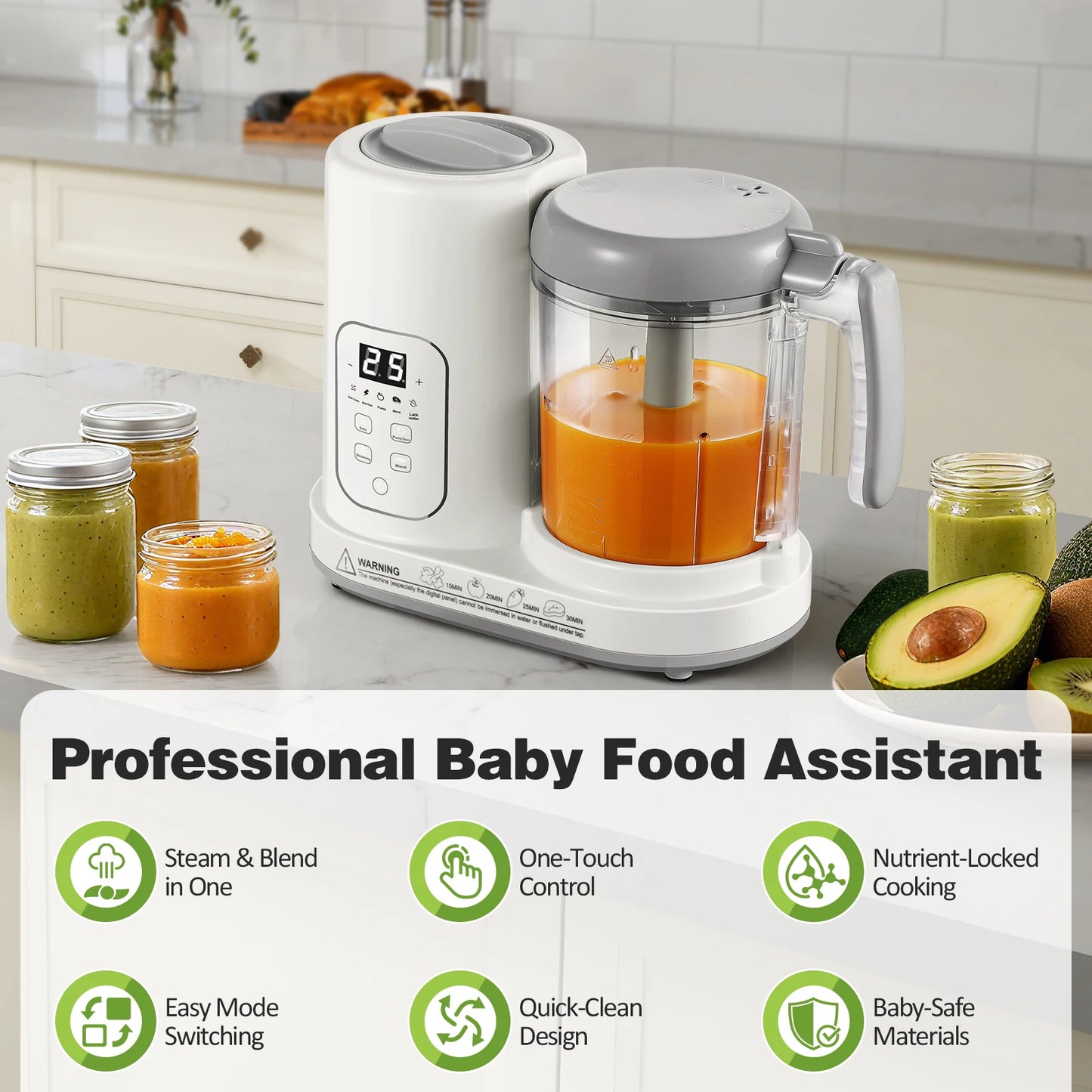 4-12 Months Baby Food Maker Steamer Blender