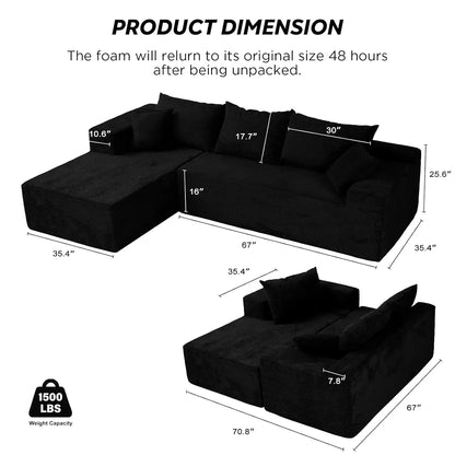 L-Shape Sectional Sofa with Chaise