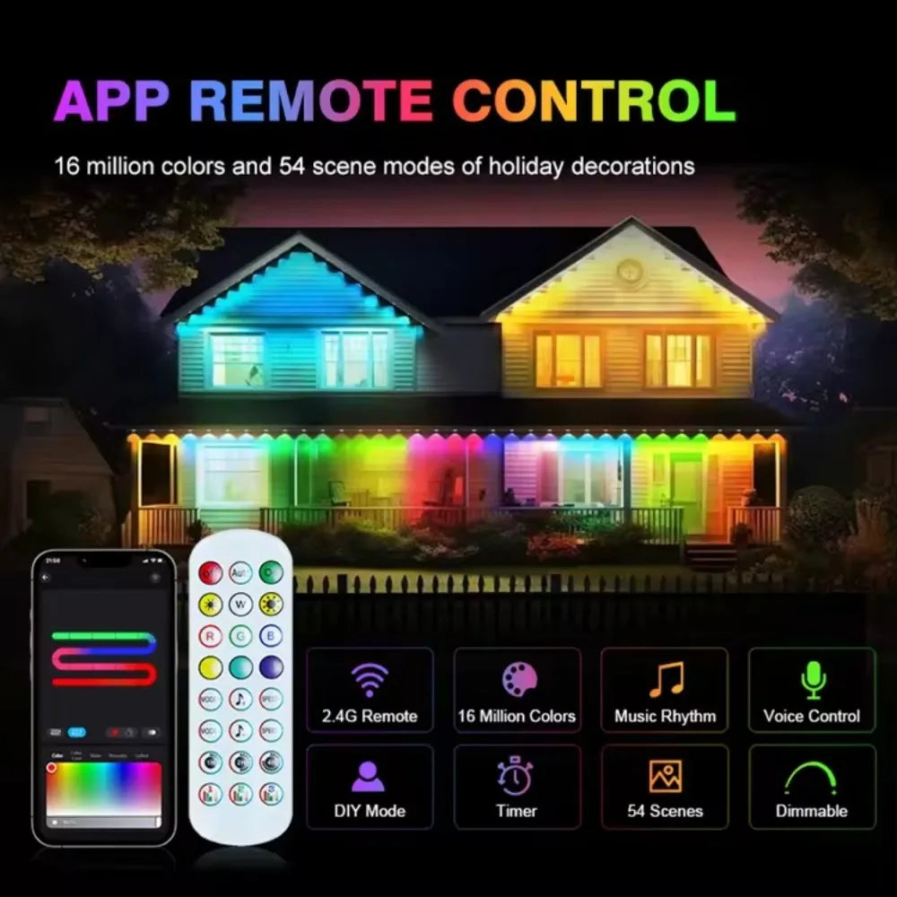 Smart Permanent Outdoor Lights Waterproof Remote Control Music Sync