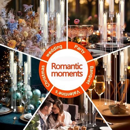 2/4/6/8/10pcs Acrylic Candelabra Centerpieces 5 Arm Candlesticks