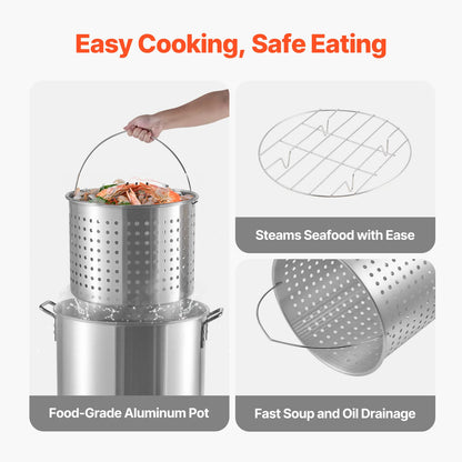 100Qt Seafood Boiling Kit with Strainer Cooking Set
