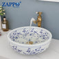 Bathroom Sink Faucet Combo Ceramic Round Wash Basin