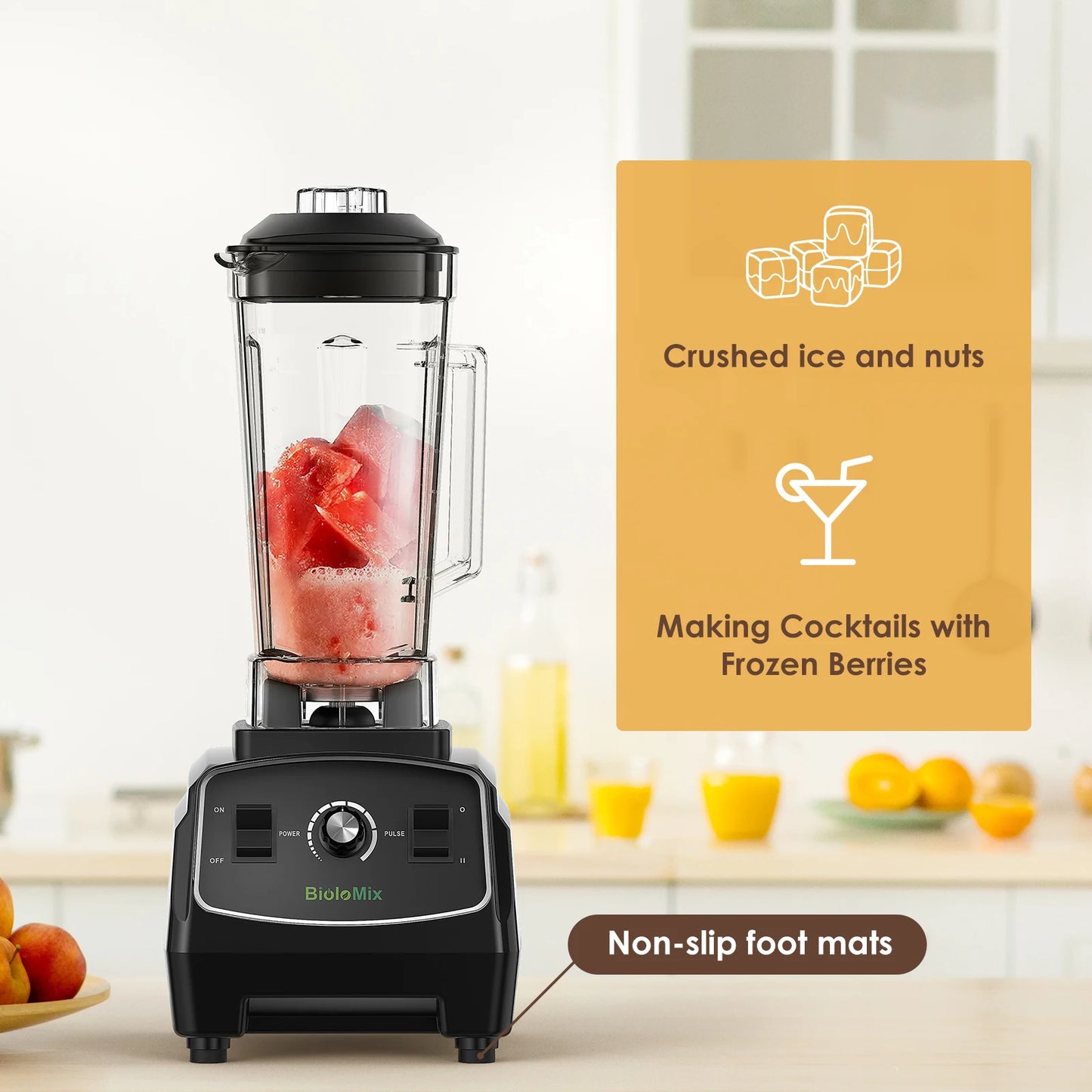 BPA Free 3HP 2200W Heavy Duty Grade Blender Mixer Juicer