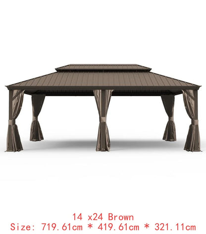 14x24 Hardtop Gazebo, Upgraded Metal Canopy with Drainage