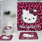 Hello Kitty Bathroom Four-Piece Set Waterproof Shower Curtain, creating a complete bathroom kit