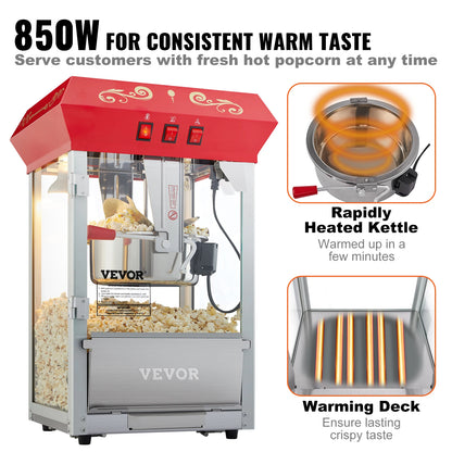 8/12Oz Electric Popcorn Maker Commercial Popper Machine