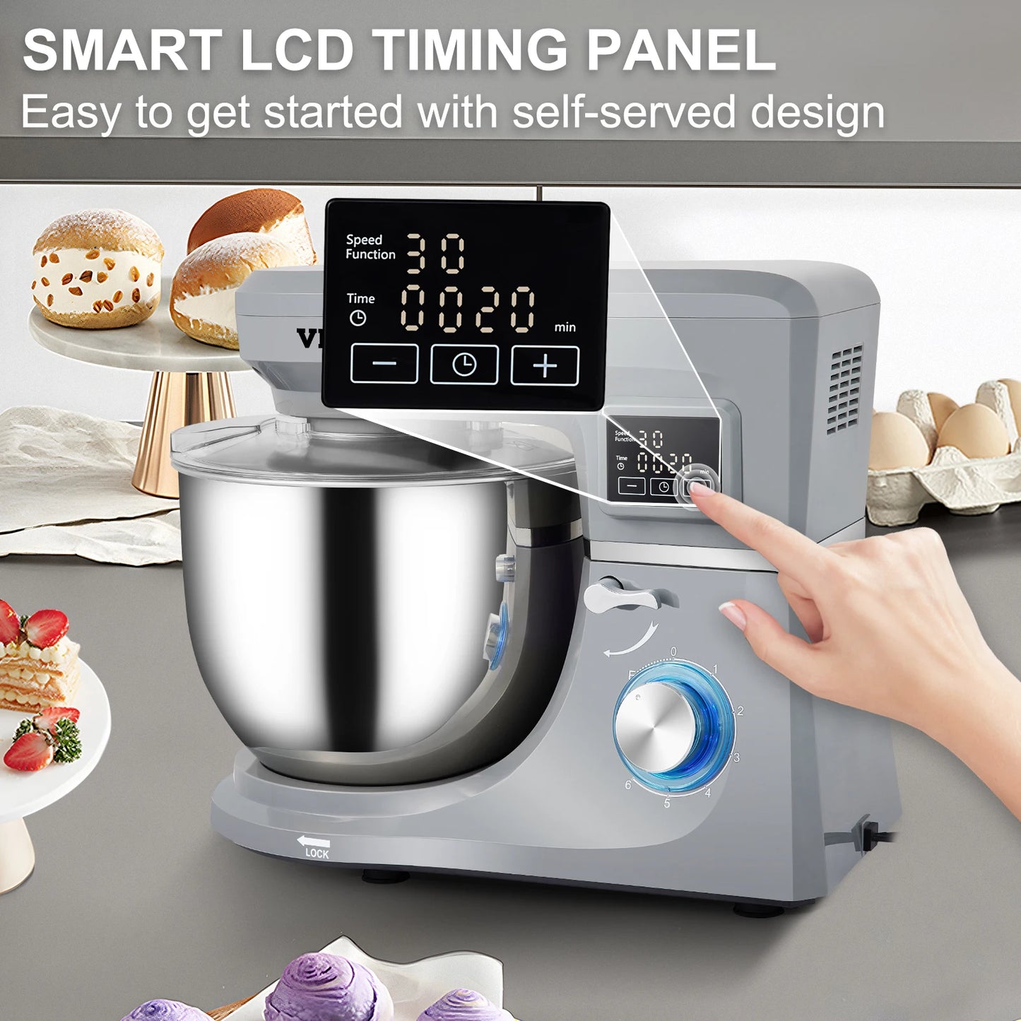 5IN1 Stand Mixer Multifunctional Electric Mixer with 6 Speeds