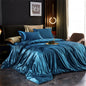 Solid Silk Bedding Set with Duvet Cover