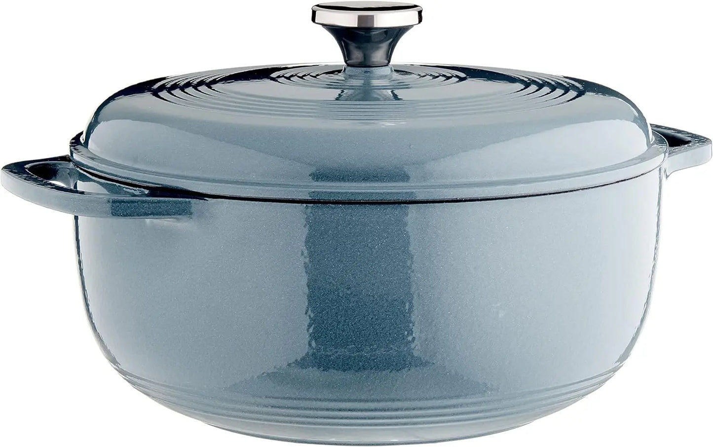 Lodge 6 Quart Enameled Cast Iron Dutch Oven with Lid Dual Handles Oven Safe up to 500° F or on Stovetop Use to Marinate Cook