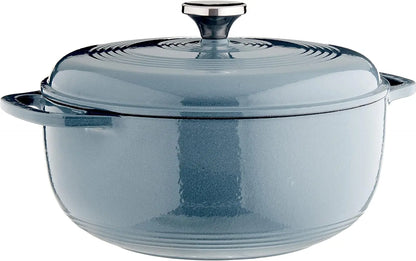 Lodge 6 Quart Enameled Cast Iron Dutch Oven with Lid Dual Handles Oven Safe up to 500° F or on Stovetop Use to Marinate Cook