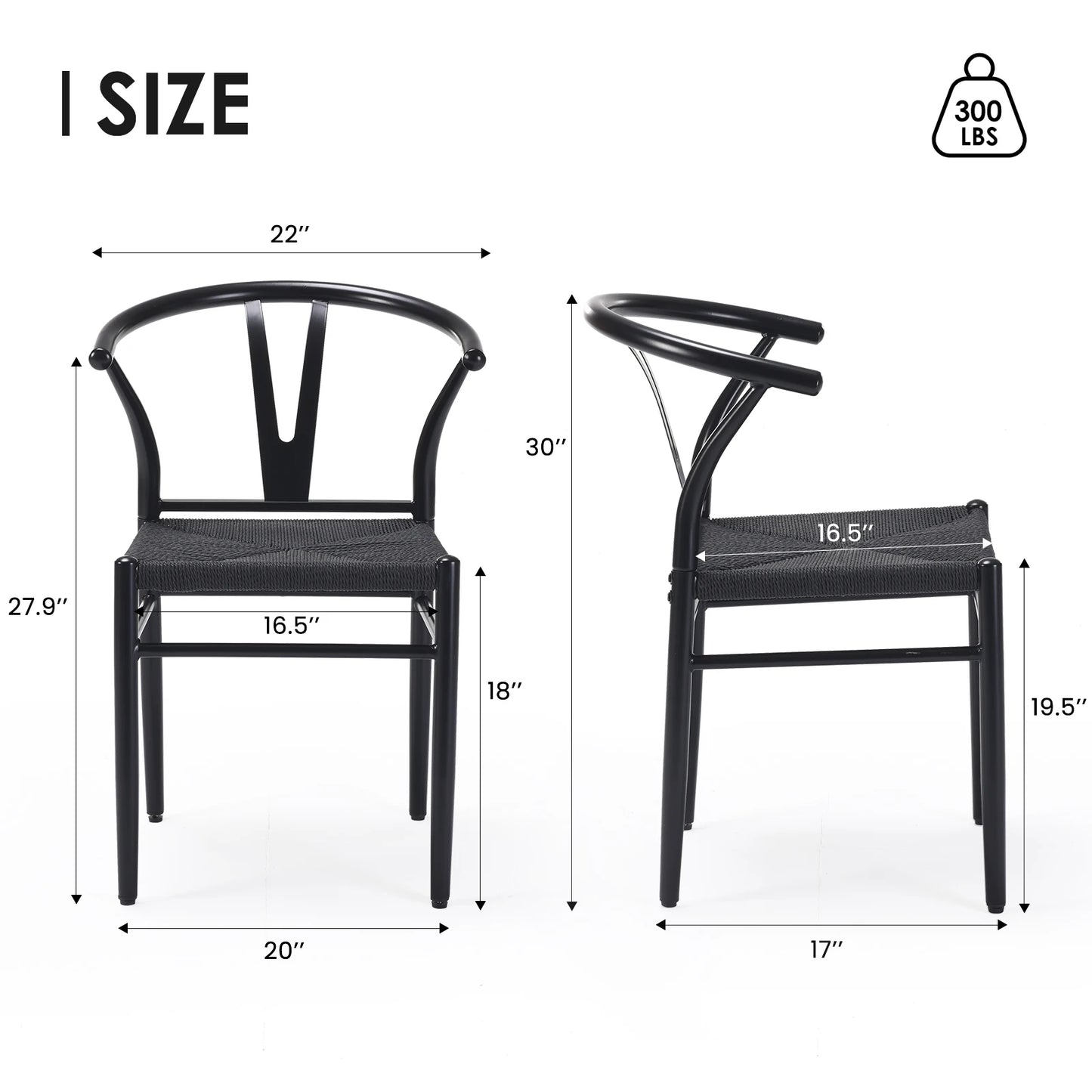 Wood Wishbone Dining Room Chairs Set of 2