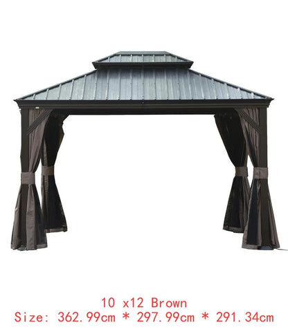 14x24 Hardtop Gazebo, Upgraded Metal Canopy with Drainage
