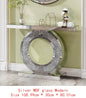3C Shaped Crushed Diamond Hallway Table Mirrored Center