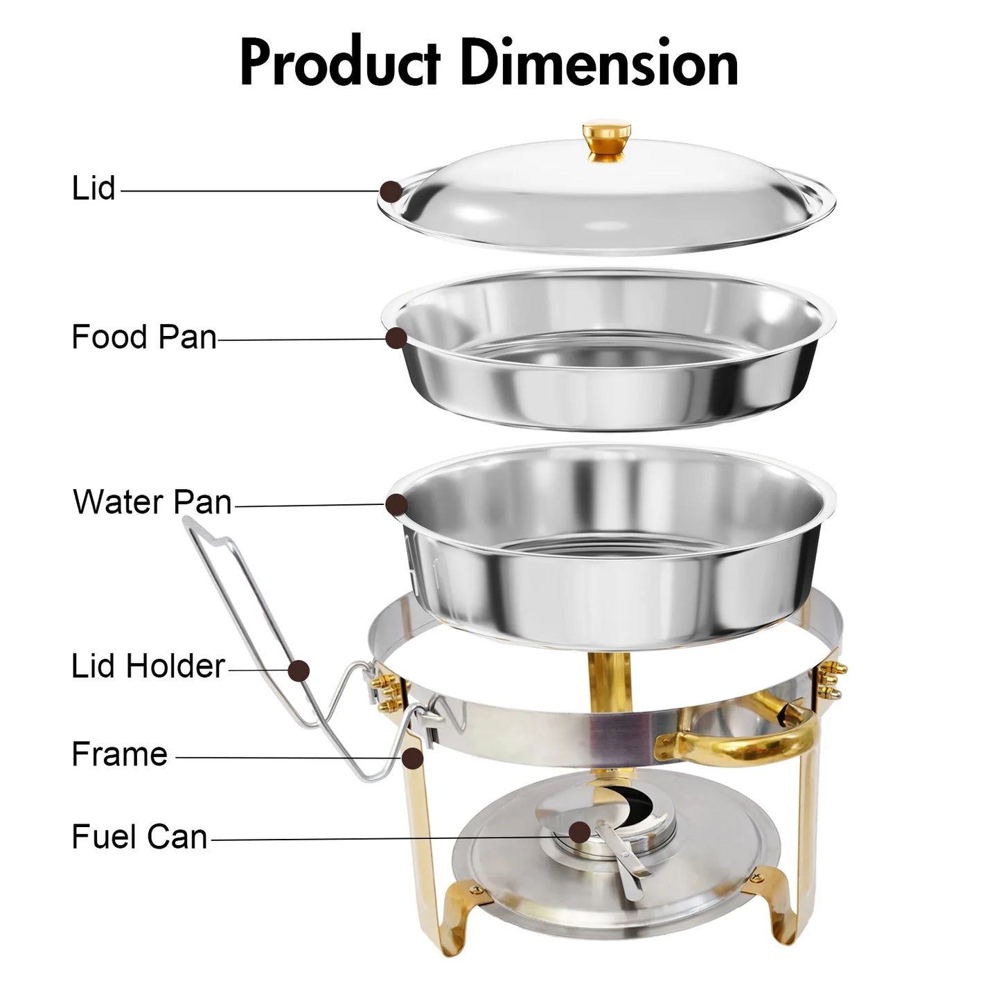 5QT Chafing Dish Buffet Set Stainless Steel