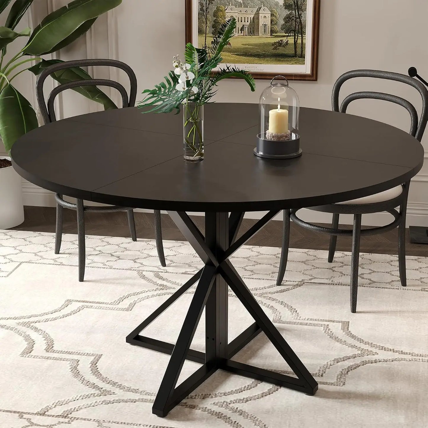 47" Round Dining Table for 4