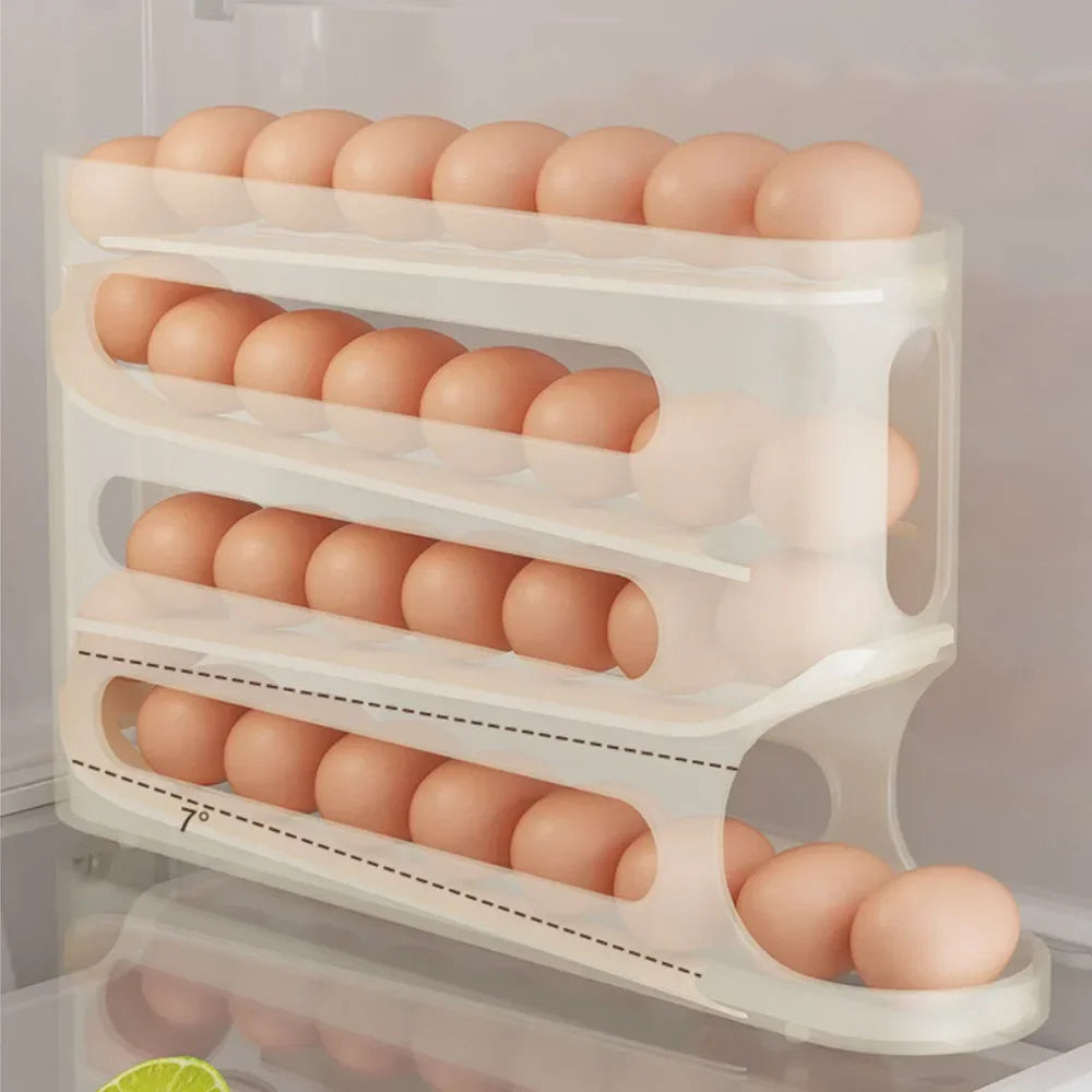 4 Layers Automatic Rolling Egg Holder Rack
