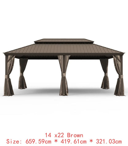 14x24 Hardtop Gazebo, Upgraded Metal Canopy with Drainage