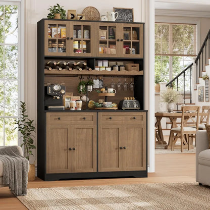 75.4" Tall Kitchen Pantry Cabinet with Charging Station