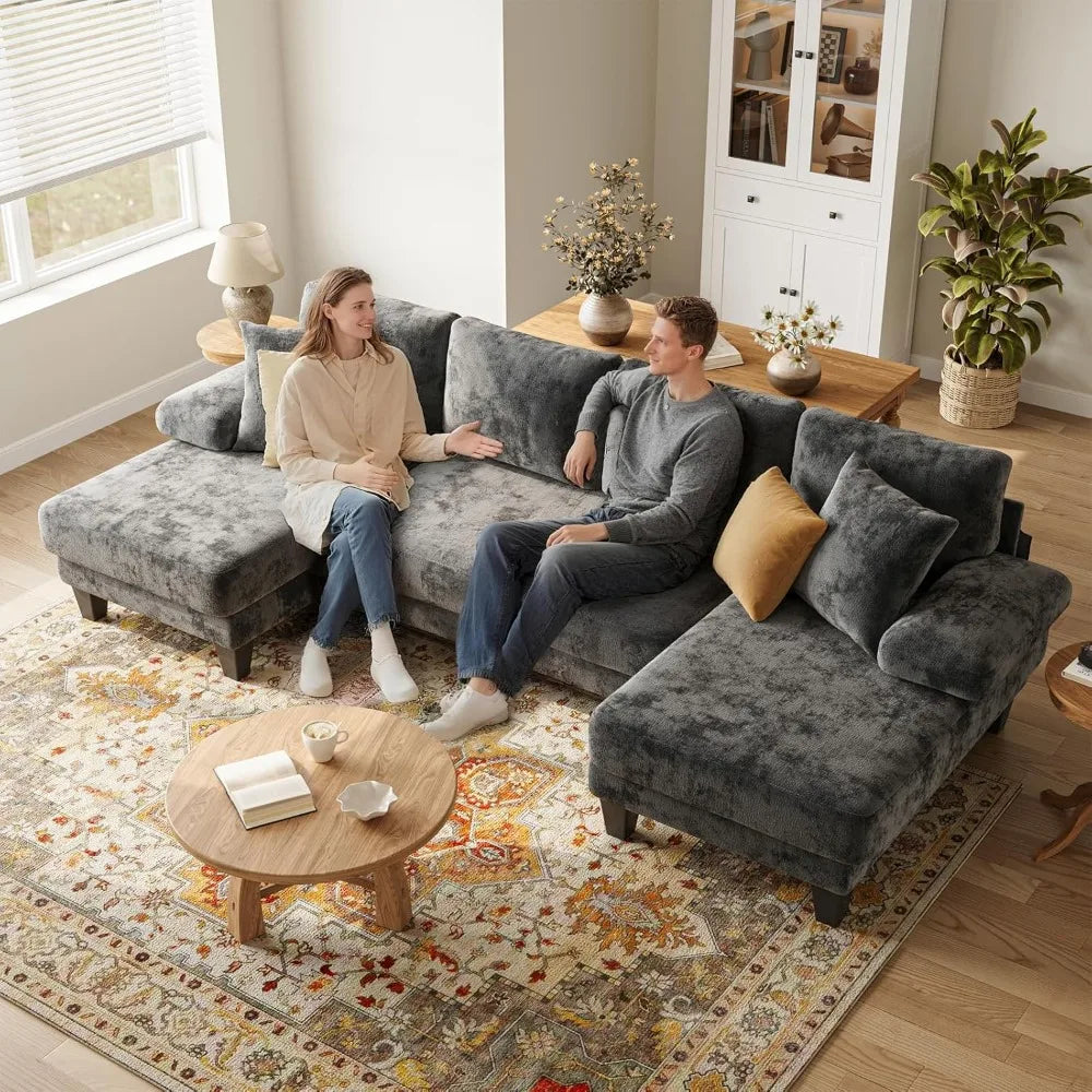 U-Shaped Sleeper Sofa with Pull Out Couch Bed