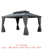 14x24 Hardtop Gazebo, Upgraded Metal Canopy with Drainage