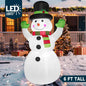 6 FT Long Christmas Inflatable Snowman with Campfire with Built-in LEDs for Xmas Party  Christmas Blow Up Yard Decoration