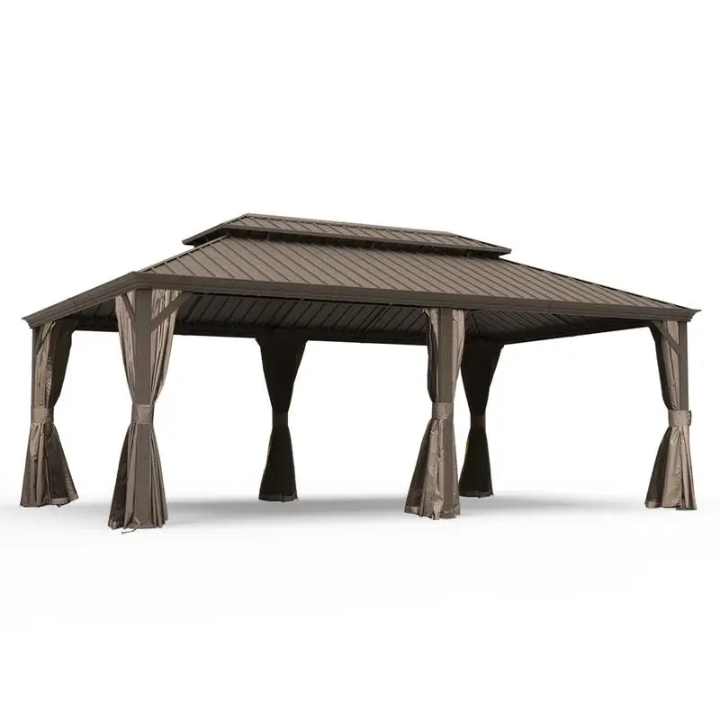 14x24 Hardtop Gazebo, Upgraded Metal Canopy with Drainage