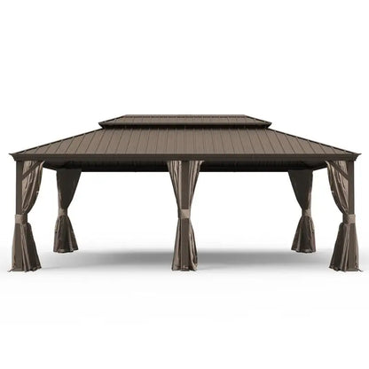14x24 Hardtop Gazebo, Upgraded Metal Canopy with Drainage