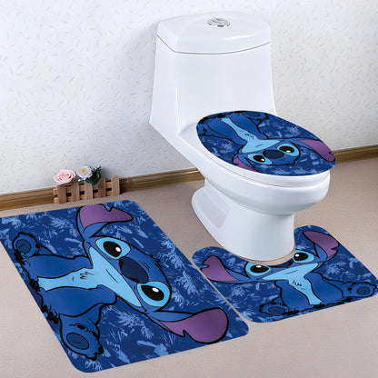 Stitch Bathroom Four-piece Set - Waterproof Shower Curtain