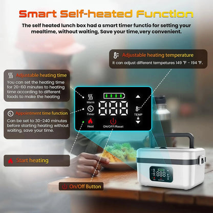 1L Stainless Steel Wireless Electric Insulated Lunch Box
