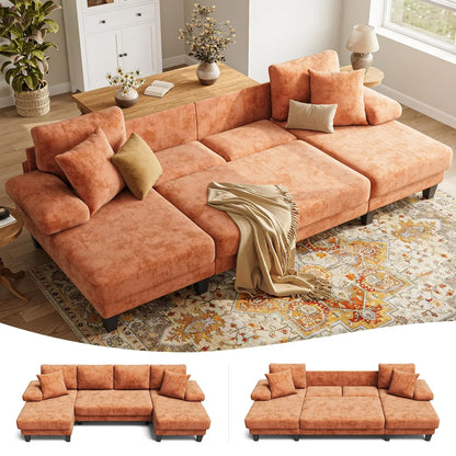 U-Shaped Sleeper Sofa with Pull Out Couch Bed